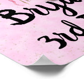 Roze Ballerina Beer Glitter Ballon Verjaardagsfees Poster (Hoek)