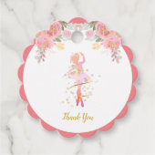 Roze Ballerina Birthday Party Shower Hartelijk dan Bedankjes Labels (Voorkant)