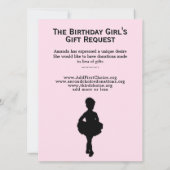 Roze Ballerina Birthday Uitnodiging (Achterkant)