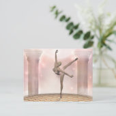 roze ballerina briefkaart (Staand voorkant)