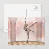 roze ballerina briefkaart (Voorkant / Achterkant)