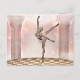 roze ballerina briefkaart