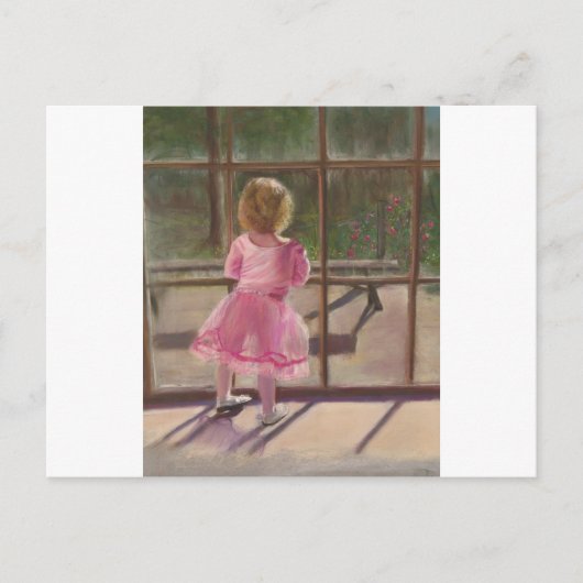 roze ballerina briefkaart (Voorkant)