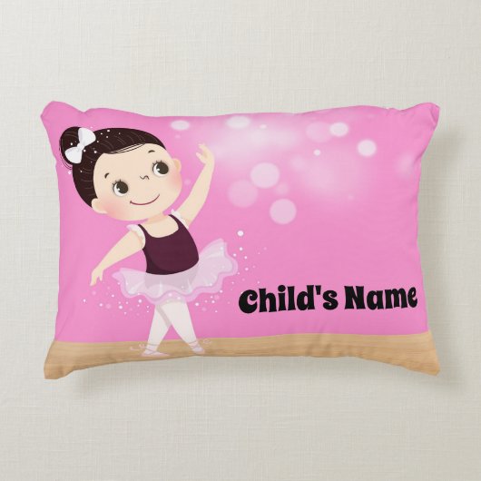 Roze Ballerina Bruin Haar Accentkussen Accent Kussen (Voorkant)