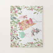 Roze Ballerina Bunny Flowers Ballet Shoes Legpuzzel (Verticaal)