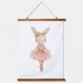 Roze Ballerina Bunny Meisjes Kwekerij Slaapkamer P Hangend Wandkleed (Voorkant 2)