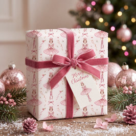 Roze Ballerina Coquette Notenkraker Naadloos Cadeaupapier