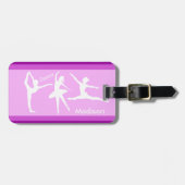 Roze Ballerina Custom Ballet Bagagelabel (Voorkant horizontaal)