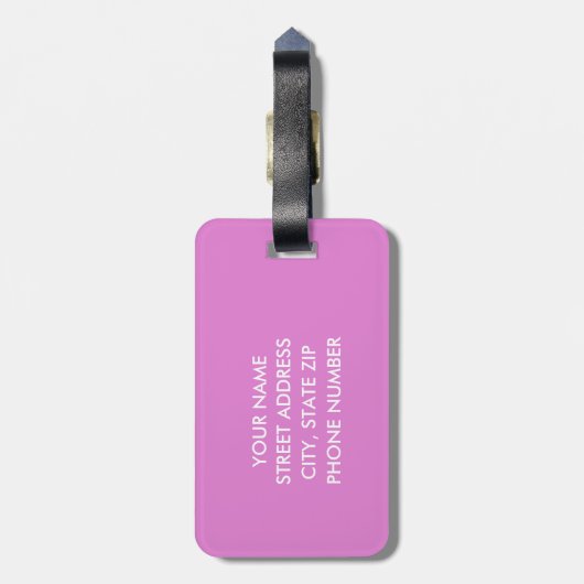 Roze Ballerina Custom Ballet Bagagelabel (Achterkant verticaal)