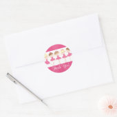 Roze Ballerina Dance Verjaardag Dank u Sticker (Envelop)