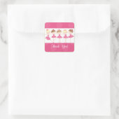Roze Ballerina Dance Verjaardag Dank u Sticker (Tas)