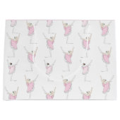 Roze Ballerina Dancer Girl Gift Bag Groot Cadeauzakje (Voorkant)