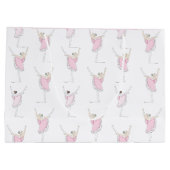 Roze Ballerina Dancer Girl Gift Bag Groot Cadeauzakje (Achterkant)