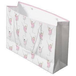 Roze Ballerina Dancer Girl Gift Bag Groot Cadeauzakje