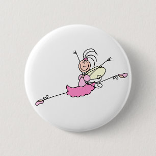 Roze Ballerina Dancing Button