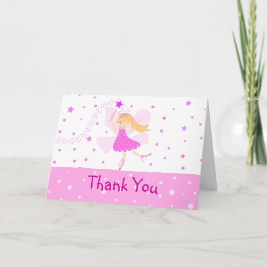 Roze Ballerina Dank u Kaart (Voorkant)
