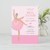 Roze Ballerina dans ballet bruidsdouche Kaart (Staand voorkant)