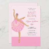 Roze Ballerina dans ballet recital Kaart (Voorkant / Achterkant)