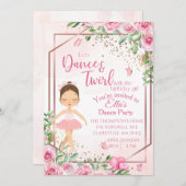 Roze Ballerina, Dans, Balletverjaardag uitnodiging (Voorkant / Achterkant)