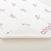 Roze Ballerina Dans Poses Meisje Sherpa Deken (3/4)