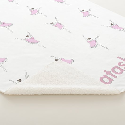 Roze Ballerina Dans Poses Meisje Sherpa Deken (3/4)