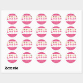 Roze Ballerina Dans Verjaardagsfeestje Sticker (Vel)