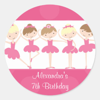 Roze Ballerina Dans Verjaardagsfeestje Sticker