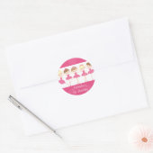 Roze Ballerina Dans Verjaardagsfeestje Sticker (Envelop)