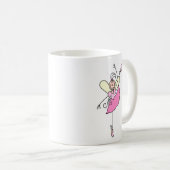 Roze Ballerina Dansende Mok (Voorkant rechts)