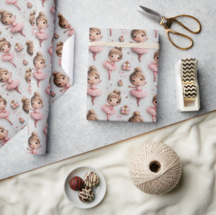 Roze Ballerina Droom met Tutus Cadeaupapier