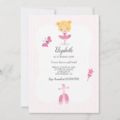 Roze Ballerina Feestje Kaart (Voorkant)