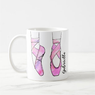 Roze ballerina gepersonaliseerd ballet koffiemok