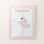 Roze Ballerina Gepersonaliseerd Puzzle Gecontrolee Legpuzzel (Verticaal)