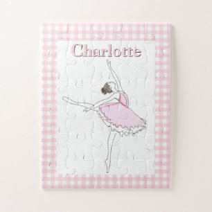 Roze Ballerina Gepersonaliseerd Puzzle Gecontrolee Legpuzzel