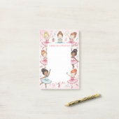Roze Ballerina Gepersonaliseerde Mitswa Note Pad (Op bureau)