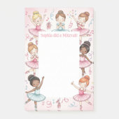 Roze Ballerina Gepersonaliseerde Mitswa Note Pad (Voorkant)