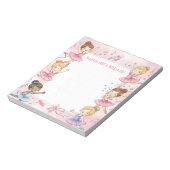Roze Ballerina Gepersonaliseerde Mitswa Note Pad Notitieblok (Linkerzijde)