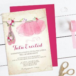  Roze Ballerina Girl Baby shower Kaart