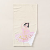 Roze ballerina handdoeken set. (Handdoek)