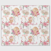 Roze Ballerina Inpakpapier (Vlak)