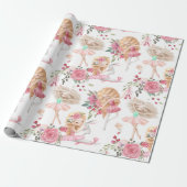 Roze Ballerina Inpakpapier (Uitgerold)
