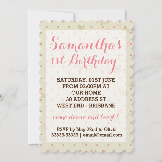 Roze Ballerina Kaart (Achterkant)