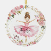 Roze Ballerina Keramisch Ornament (Voorkant)