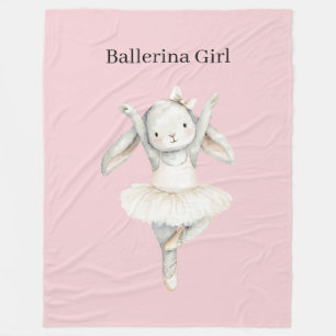Roze Ballerina Konijn in Tutu Fleece Deken