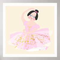 Roze Ballerina kunst Illustratie.