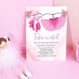 Roze Ballerina Meisje Baby shower Kaart