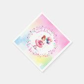 roze ballerina meisje verjaardagsfeestje servet (Hoek)