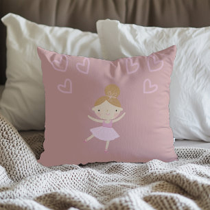 Roze Ballerina Meisjes Kussen