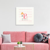Roze Ballerina Monogram B – Persoonlijke Kunst Canvas Afdruk (Insitu (Woonkamer))