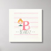 Roze Ballerina Monogram B – Persoonlijke Kunst Canvas Afdruk (Voorkant)